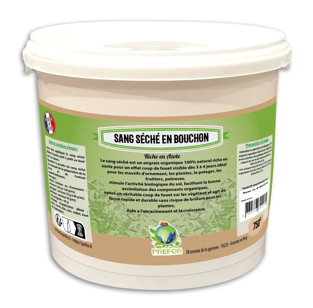 Sang séché en bouchon seau 1L 750g