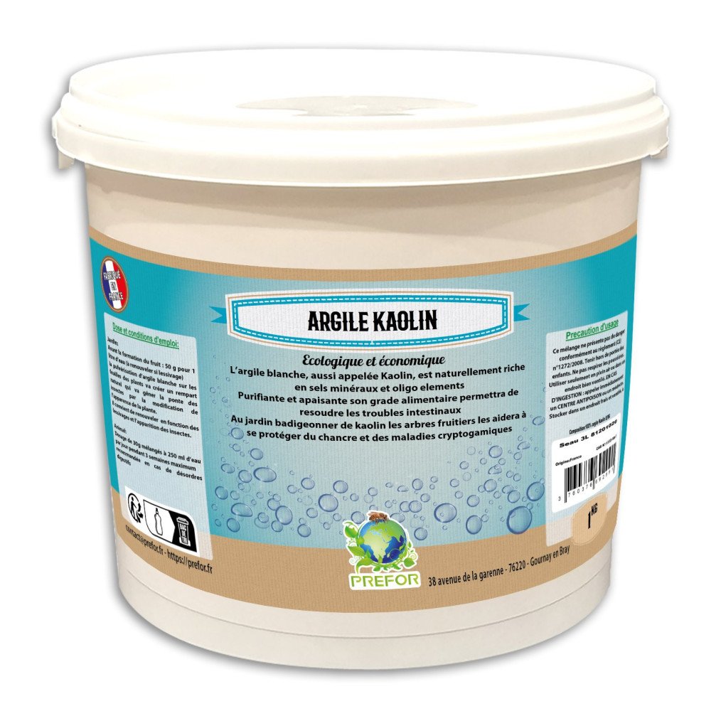 Argile KAOLIN seau 3L 1kg