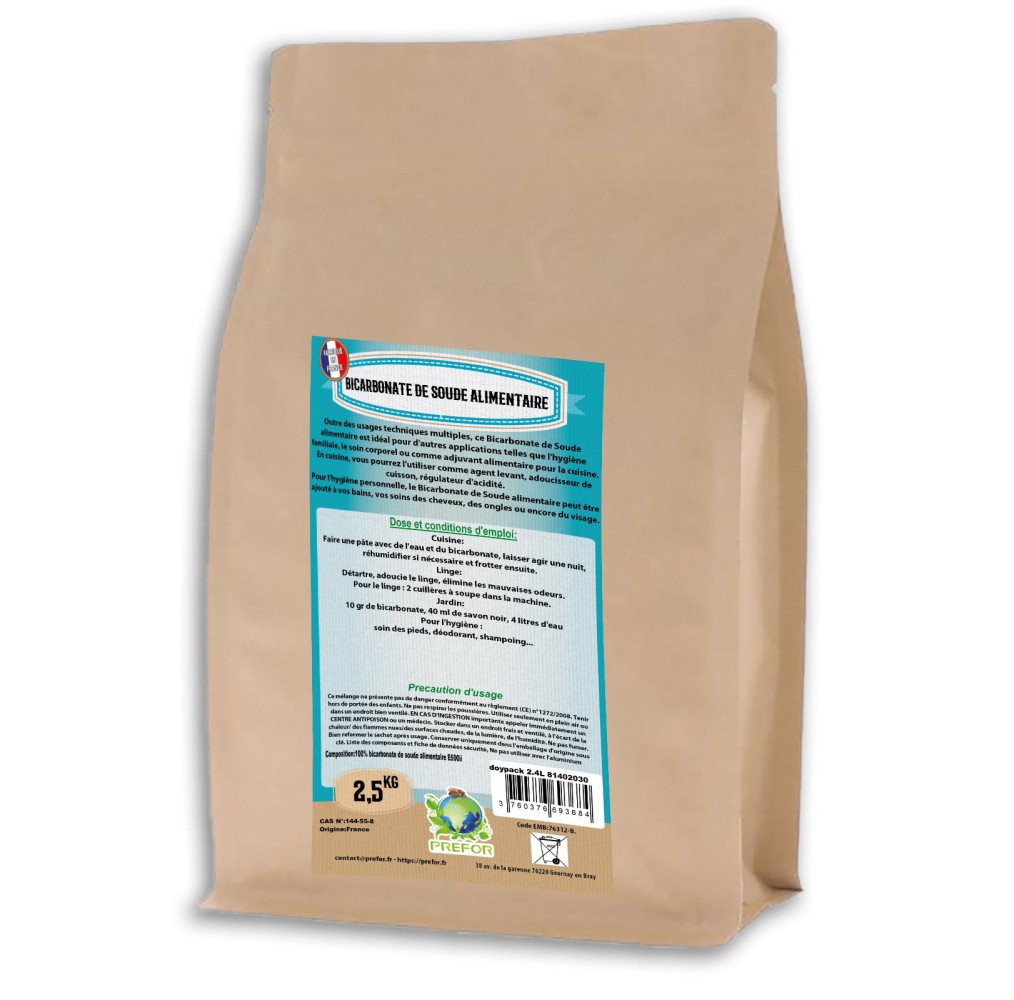 Bicarbonate de soude alimentaire Doypack 2.4L 2.5kg