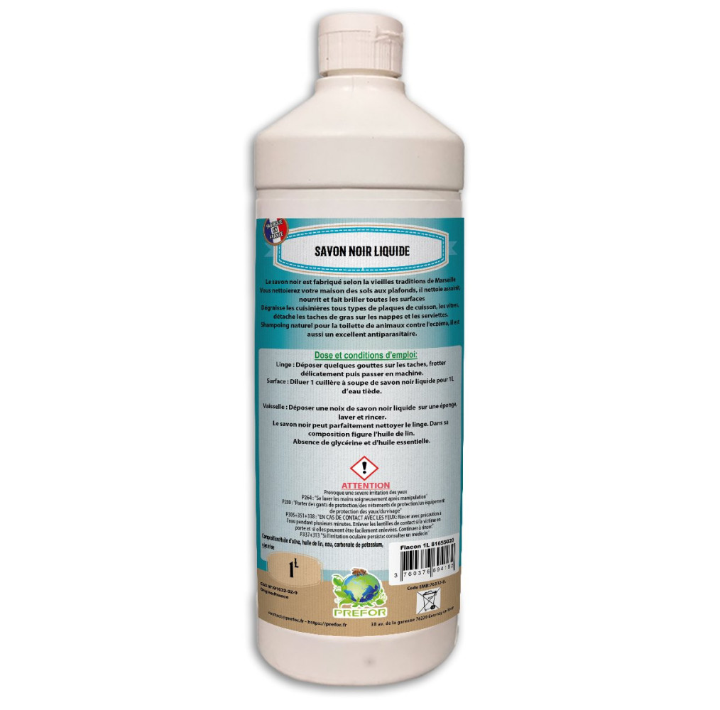 Savon noir liquide Flacon 1L