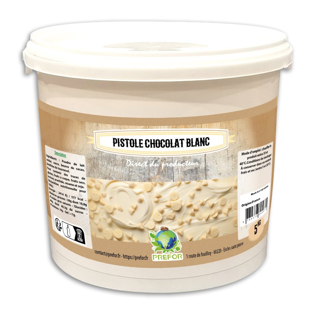 Pistole Chocolat blanc 33% seau 5kg