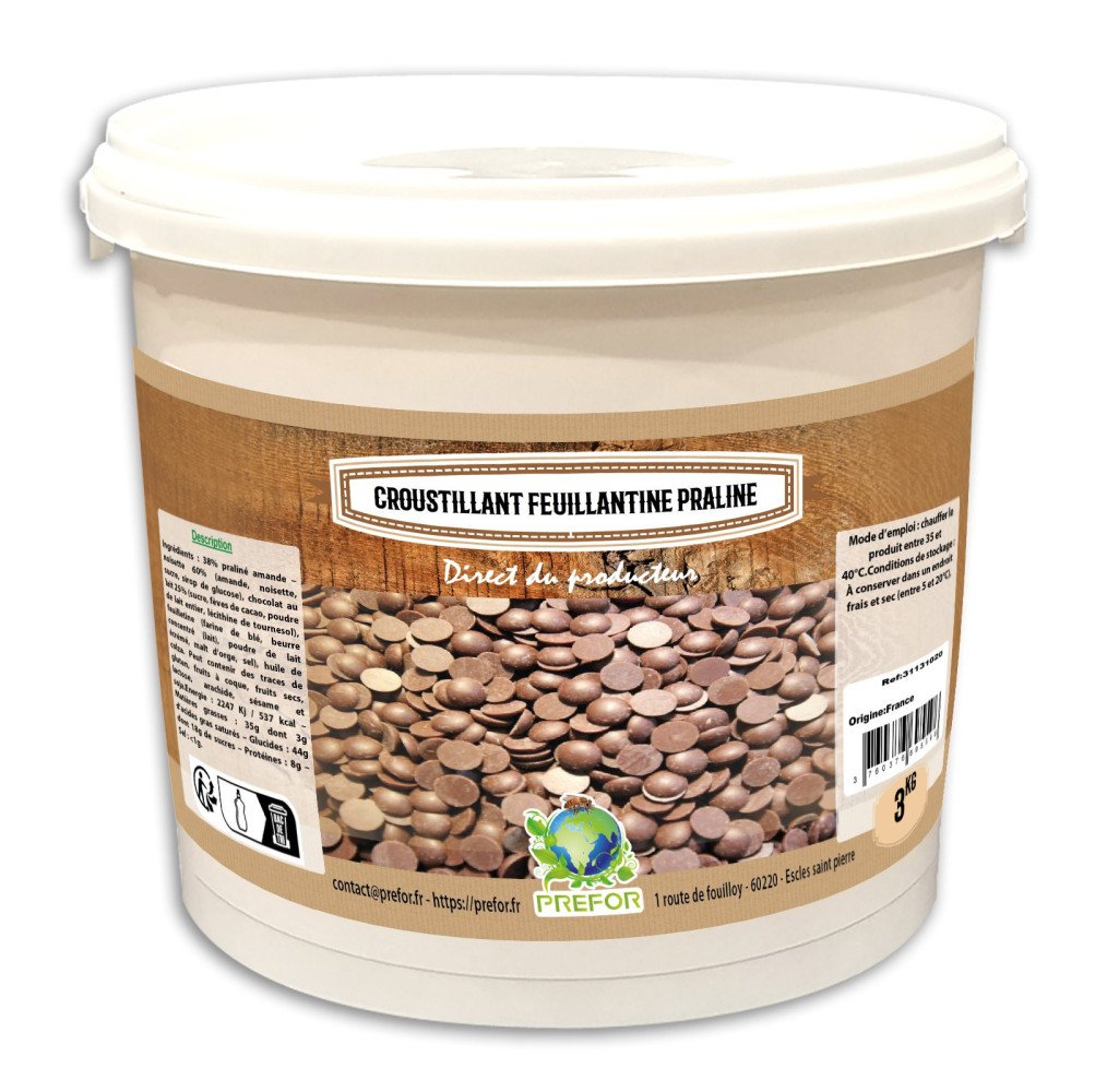 Croustillant feuillantine praline lait seau 3kg