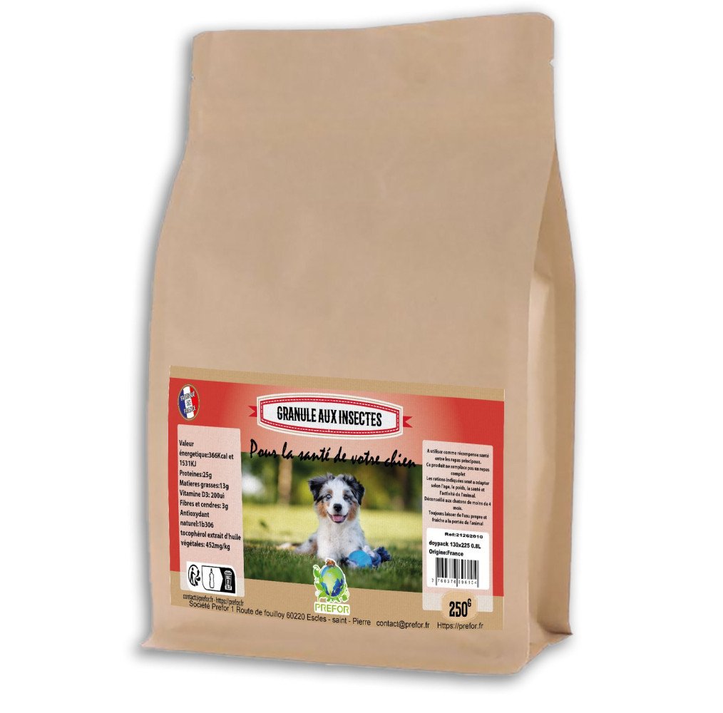 Granule insecte chien doypack 0,8L 250g