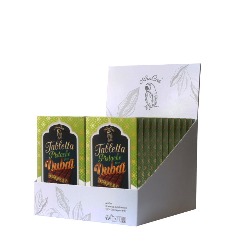 ARACAO Tabletta pistache facon dubai 140g colis de 20