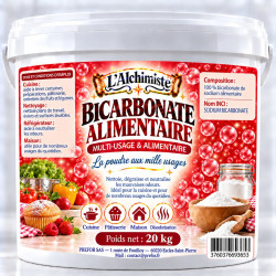 Bicarbonate de soude alimentaire Seau 20 l – 20 kg | L’Alchimiste