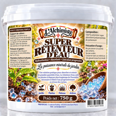 Super rétenteur d’eau Seau 1 l – 750 g | L’Alchimiste