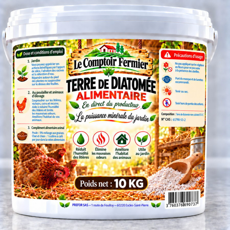 Terre de diatomée alimentaire seau 20L 10kg