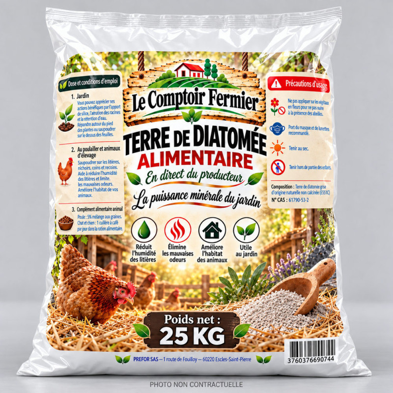 Terre de diatomée alimentaire Sac 20kg