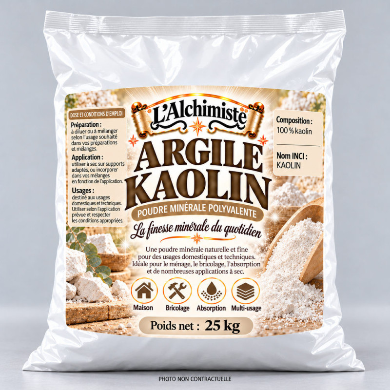 Argile kaolin Sac – 25 kg | L’Alchimiste