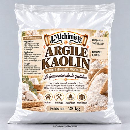 Argile kaolin Sac – 25 kg | L’Alchimiste