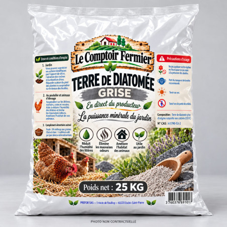 Terre de diatomée grise Sac – 25 kg | Le Comptoir Fermier