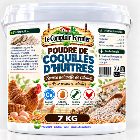 Comptoir Fermier Poudre de coquille d'huitre 7kg
