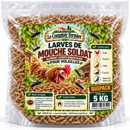 Comptoir Fermier Larve de mouche soldat BIGPACK 5Kg