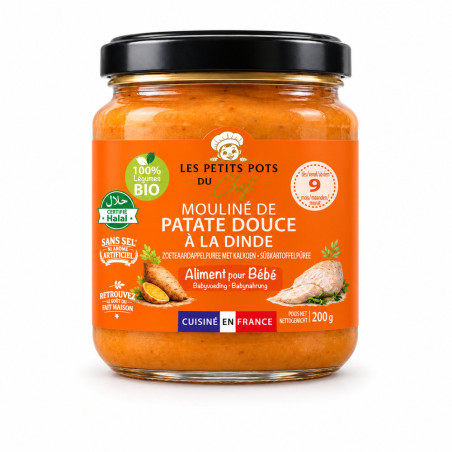 Mouliné de patates douces- 9mois pot 200g | PETIT POT DU CHEF